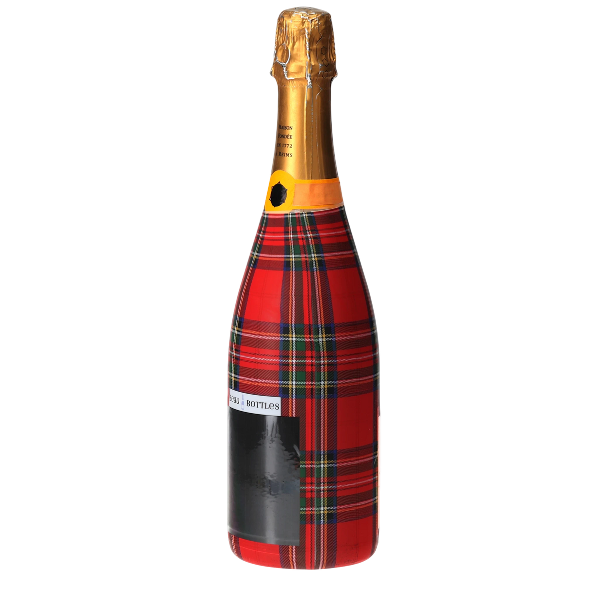 Red & Green Christmas Tartan Champagne Bottle Wrap