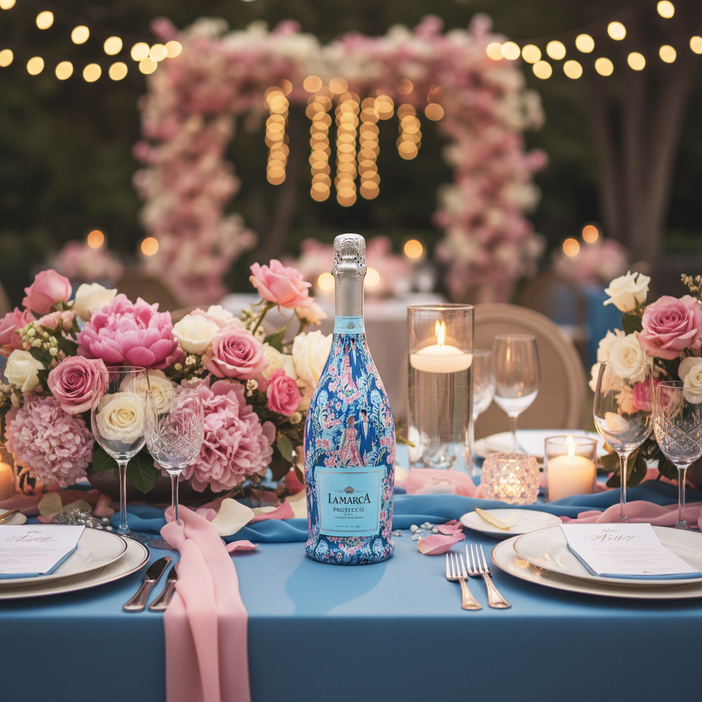 Preppy Bride & Groom Prosecco Bottle Wrap