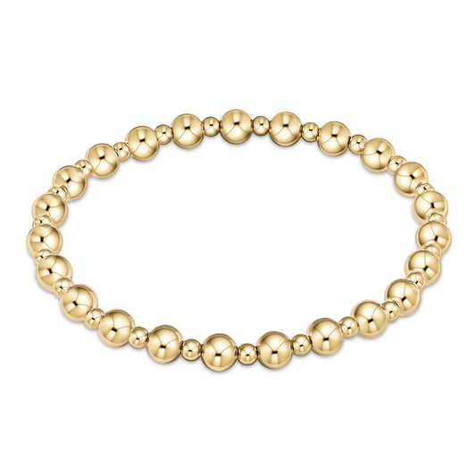 Classic Grateful pattern - 6mm Bead bracelet - Gold
