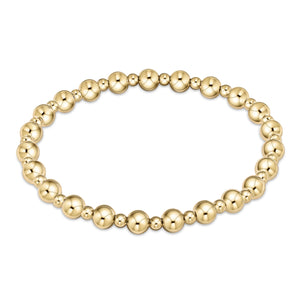 Classic Grateful pattern - 6mm Bead bracelet - Gold