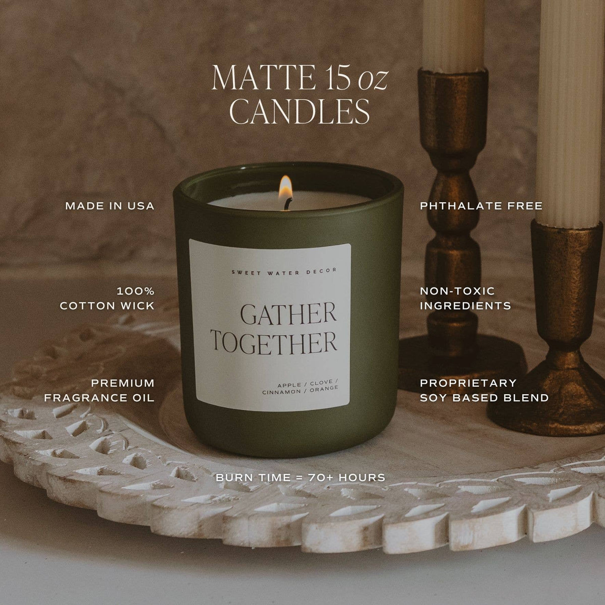 Merry and Bright 15 oz Soy Candle, Matte Jar - Gifts