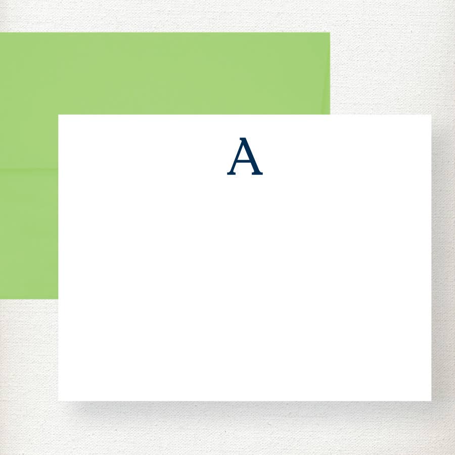 Classic Serif Initial Note Card
