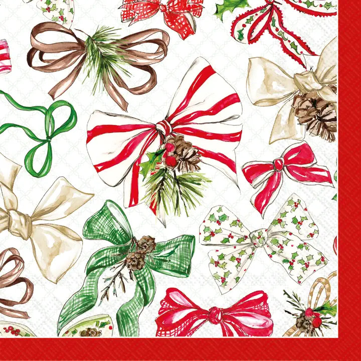 Cocktail Napkins 20ct Christmas Bows Christmas
