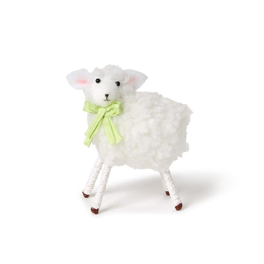 Fuzzy Flock Easter Lamb with Bow Unit