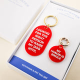 Single Human Keychain & Pet Tag Gift Set