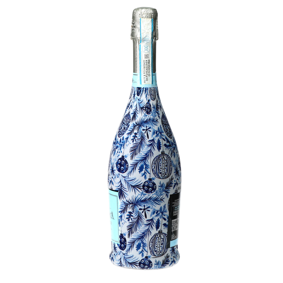 Limited Edition Blue & White Ornament Prosecco Bottle Wrap