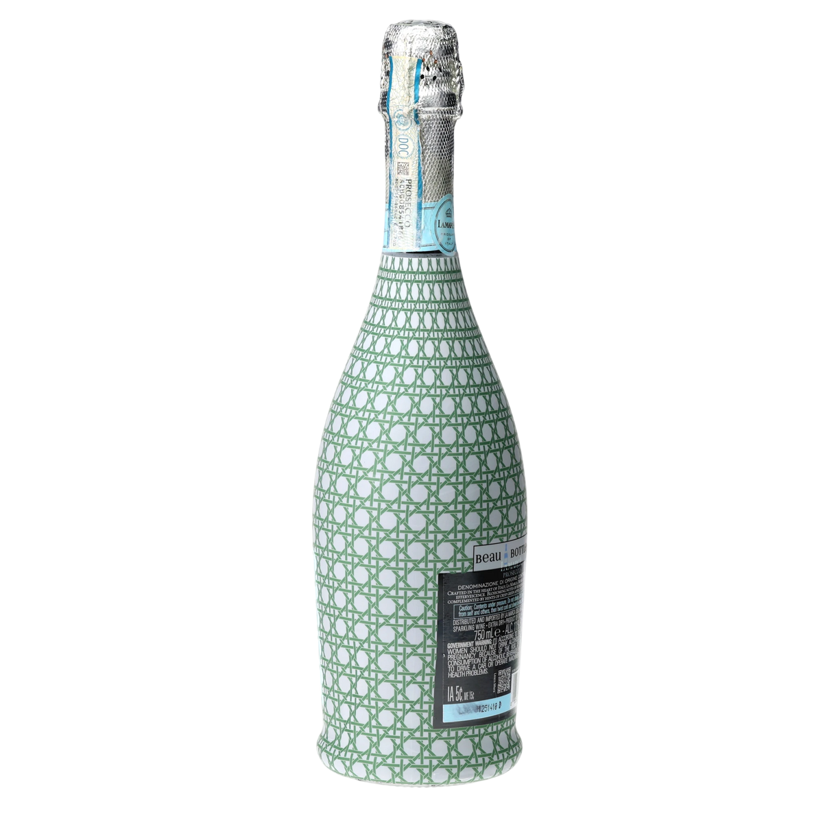 Sage & White Cane Prosecco Bottle Wrap