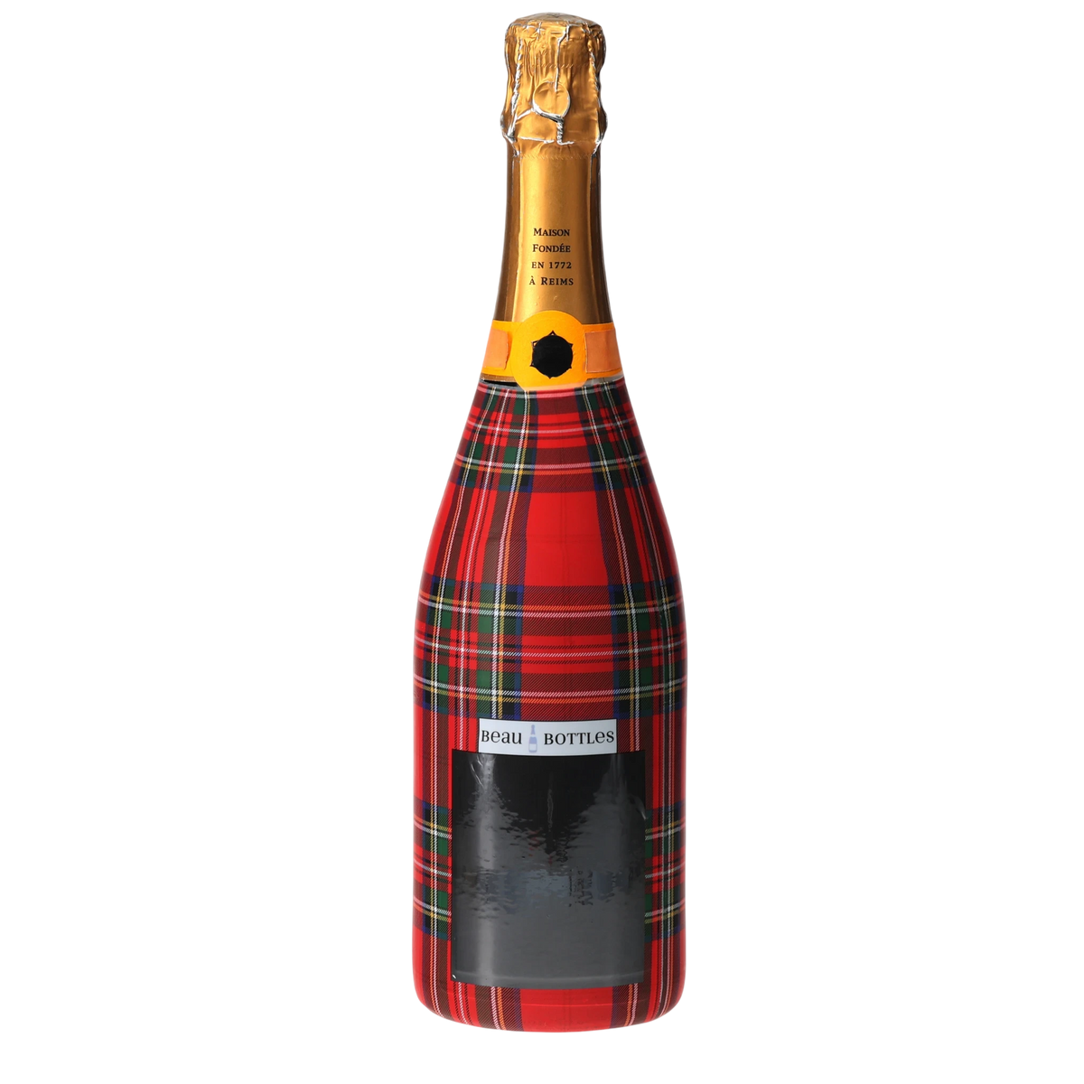 Red & Green Christmas Tartan Champagne Bottle Wrap