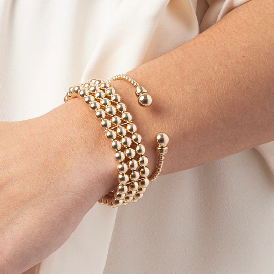 Classic 3mm Bead Cuff - Gold