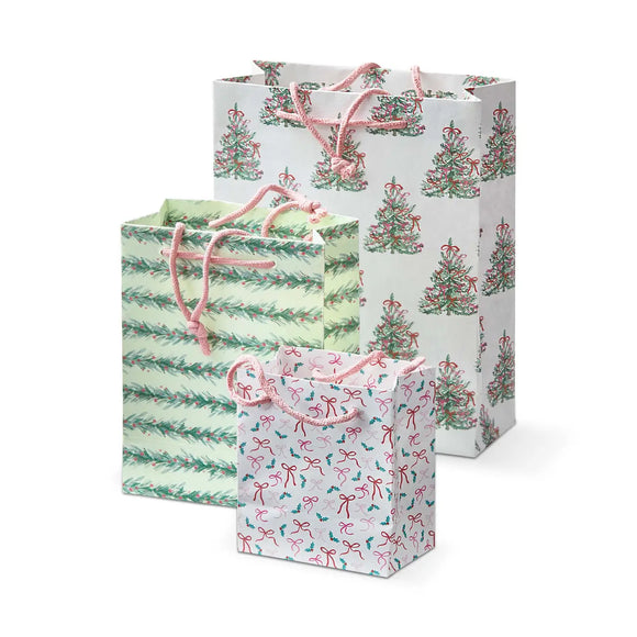 VERY MERRY GIFT BAG S/3