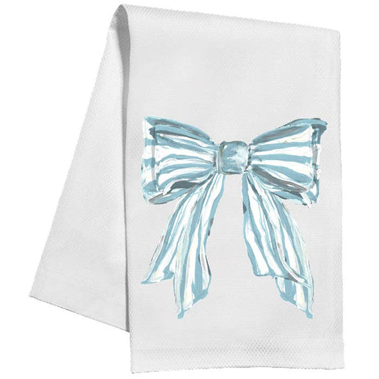 Blue Striped Bow Kitchen Towel