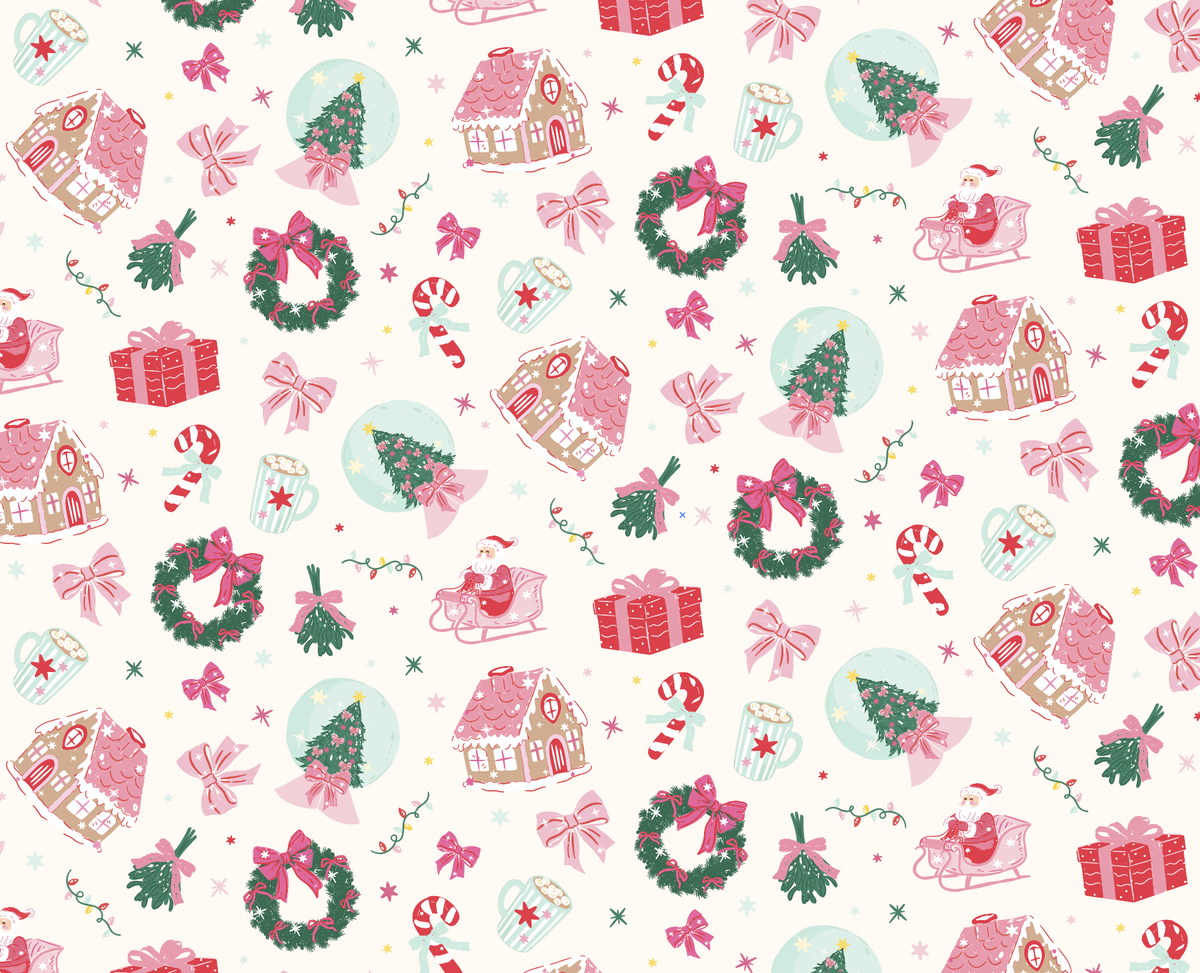 Santa's Sugarplum Social Christmas Pajama Set RuffleShorts