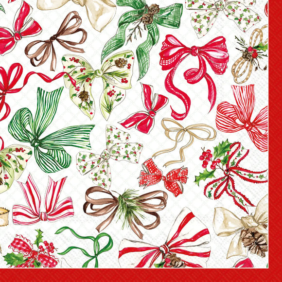 Lunch Napkins 20ct Christmas Bows Christmas