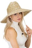 Straw Lifeguard Hat wheat w/ 2 color mono