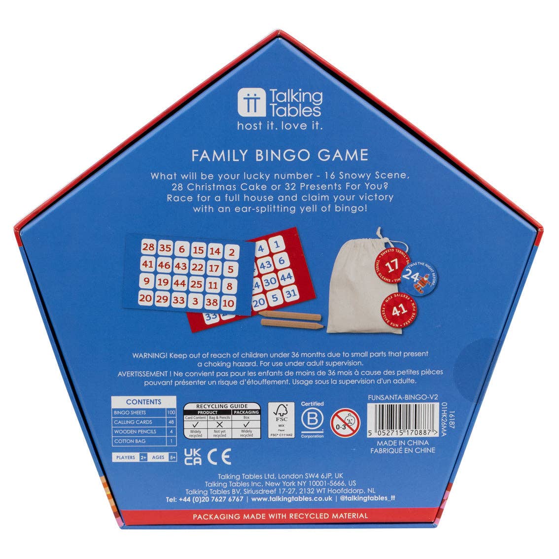 Santa Family Bingo Game - 6 Pack Display | Christmas Game |