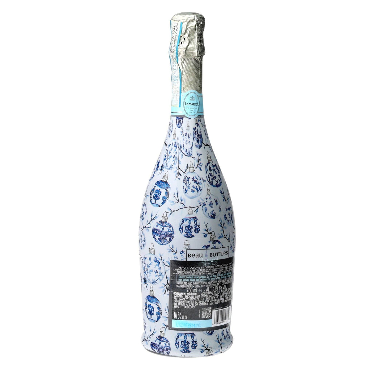 Limited Edition Blue Ornaments Prosecco Bottle Wrap