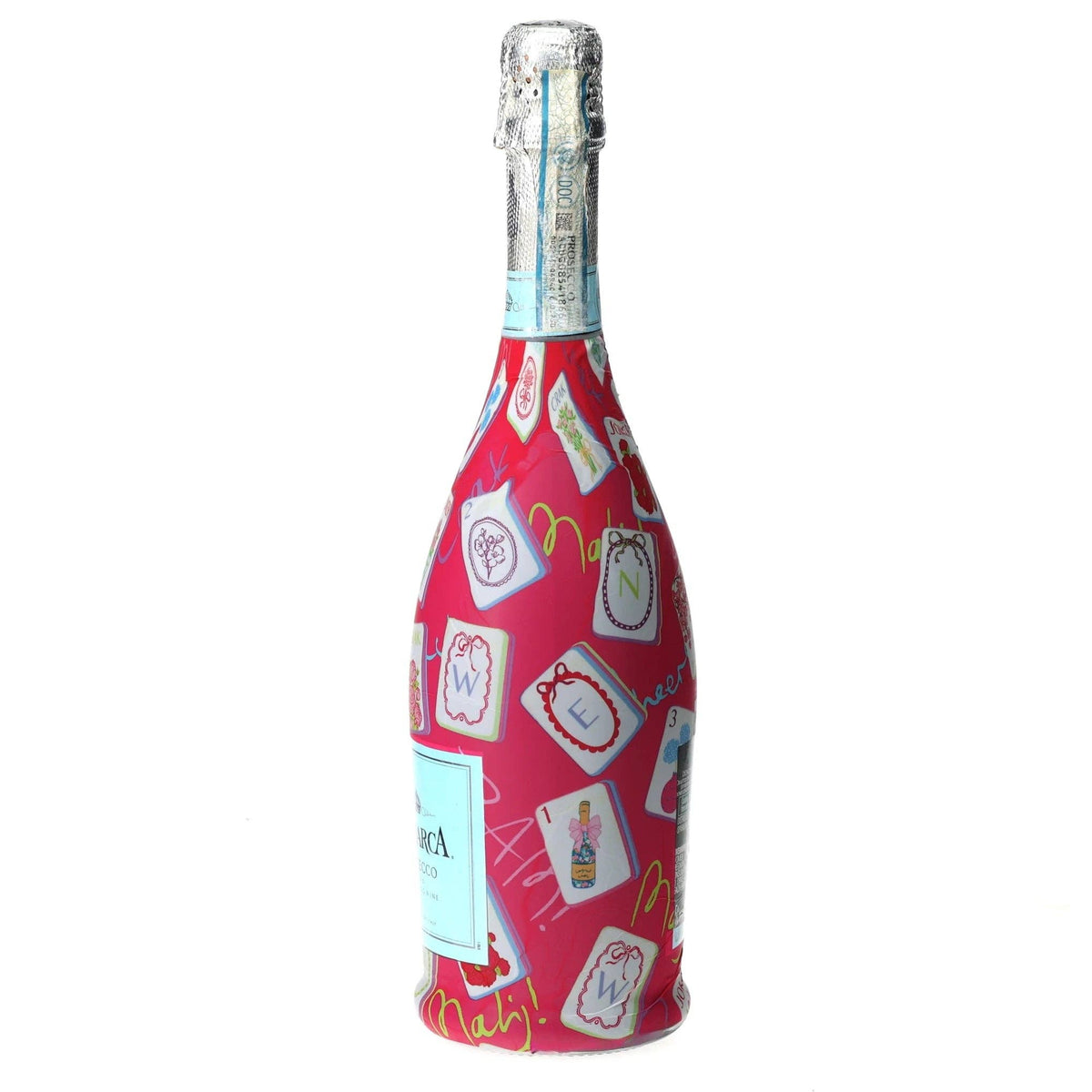 Pink Mahjong Prosecco Bottle Wrap