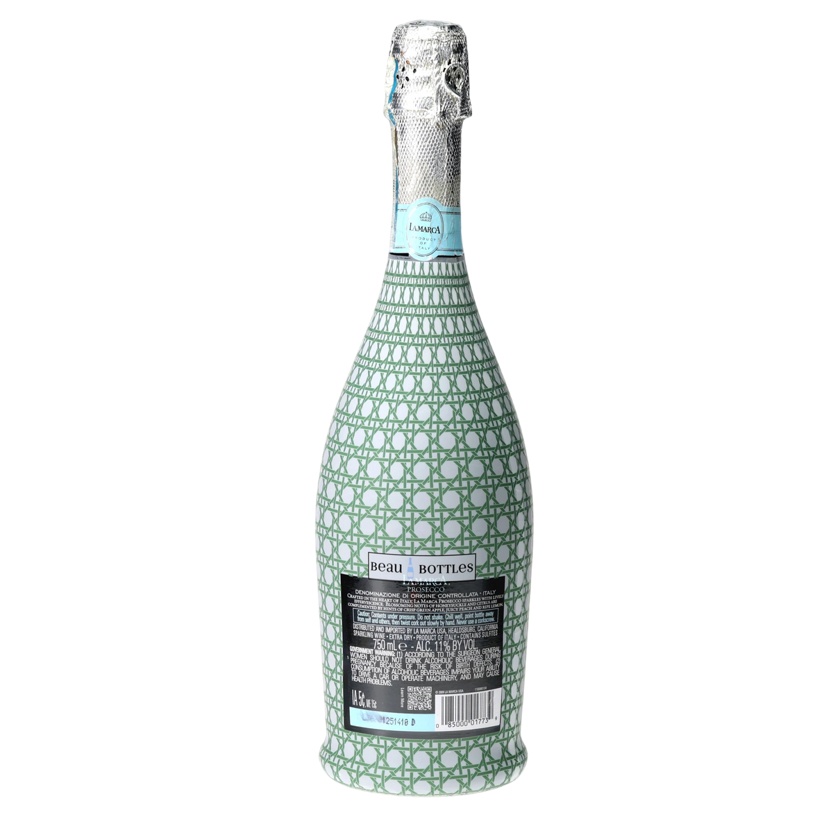 Sage & White Cane Prosecco Bottle Wrap