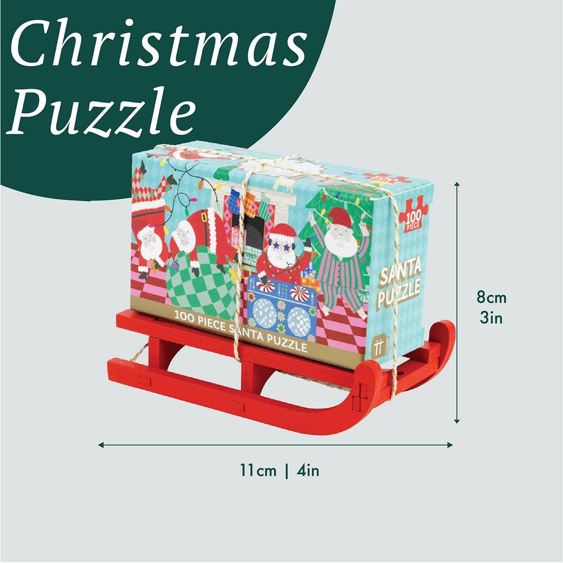 Santa 100 Piece Christmas Puzzle Mini Sleigh | Christmas Gifts |