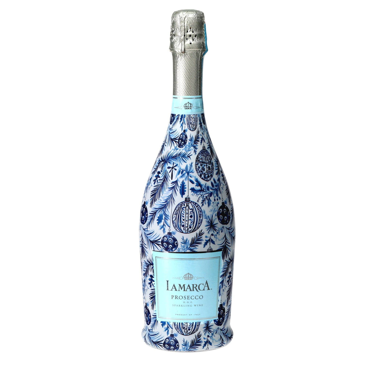 Limited Edition Blue & White Ornament Prosecco Bottle Wrap