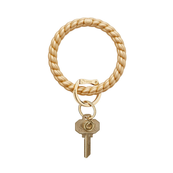 Silicone Big O® Key Ring - Solid Gold Rush Braided