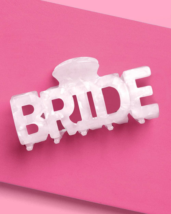 Bride Claw Clip - white acrylic claw clip, hair accessory