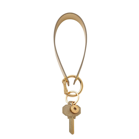 Wristlet Keychain  - Gold Leather Loop