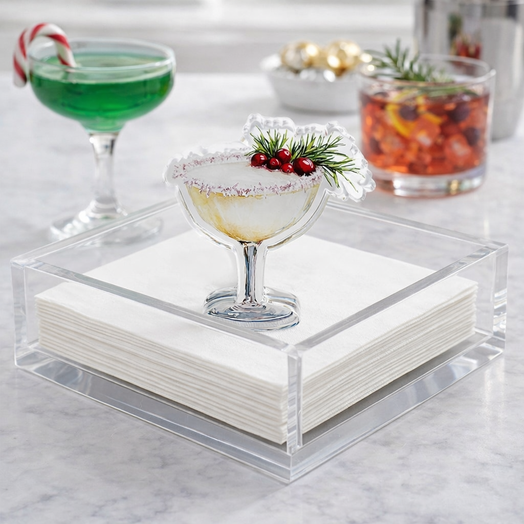 Acrylic Napkin Weight, Festive Cocktail