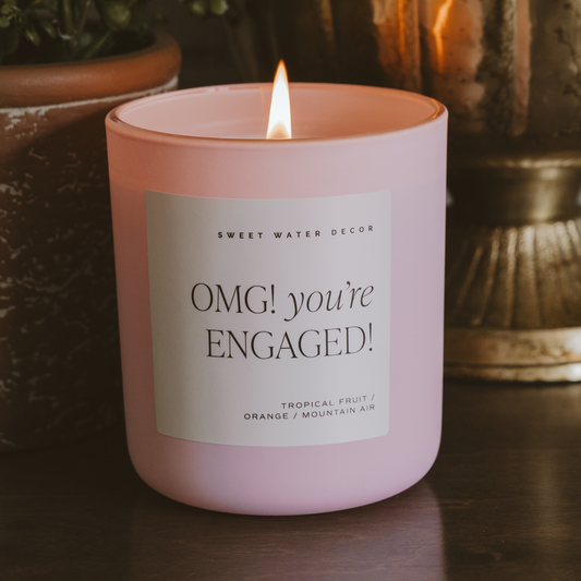 *NEW* OMG! You're Engaged! 15 oz Soy Candle, Matte Jar
