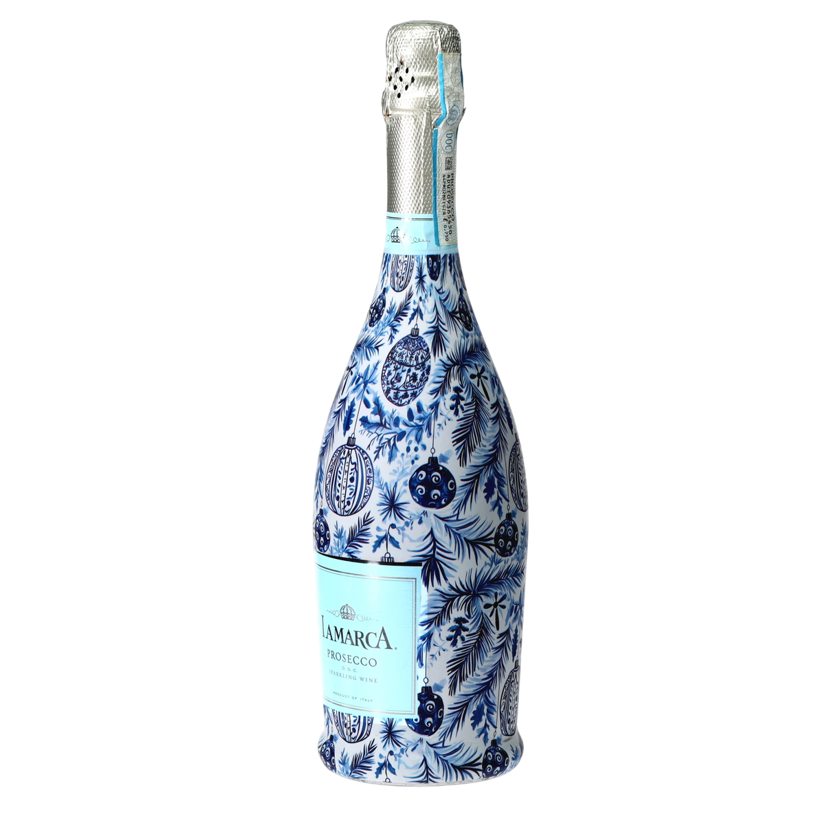 Limited Edition Blue & White Ornament Prosecco Bottle Wrap
