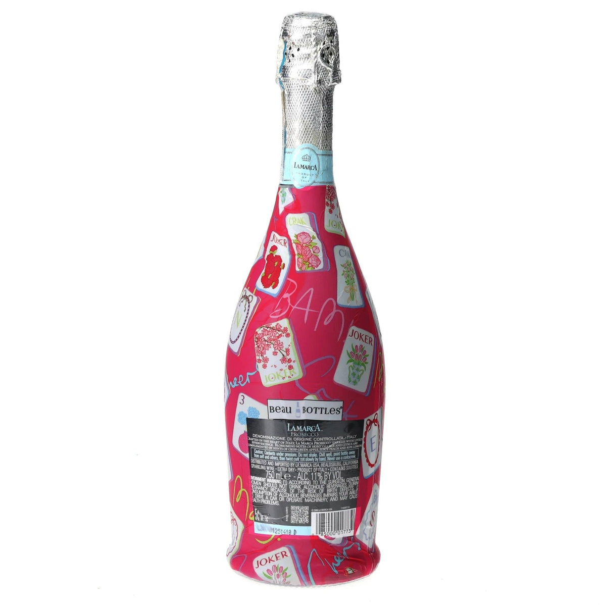 Pink Mahjong Prosecco Bottle Wrap