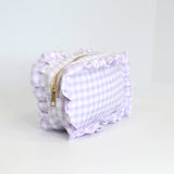 Gingham Frilly Makeup Bags, Makeup Bags, Summer Bag