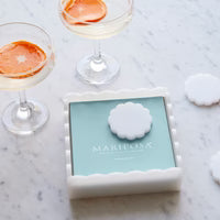 White Scallop acrylic napkin weight - no mono - Add $6