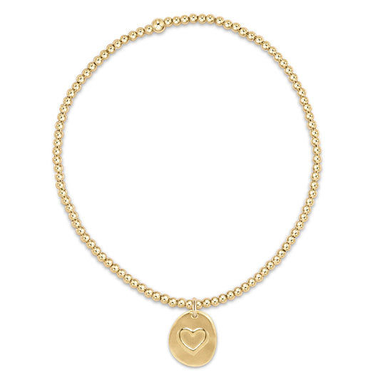 Classic Gold 2mm bead bracelet - Inspire love small gold charm