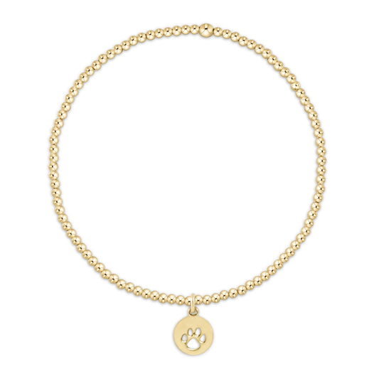 egirl gold 2mm paw print small charm bracelet