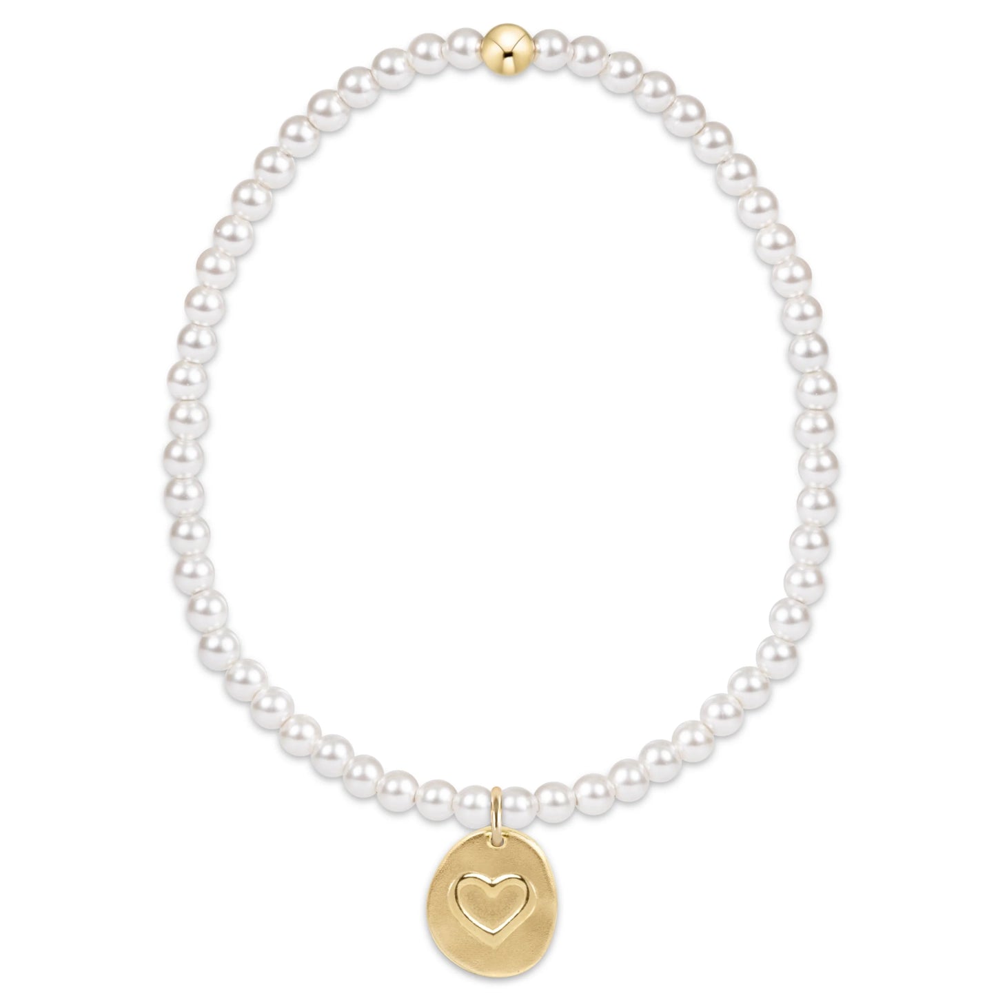 Classic pearl 3mm bead bracelet - Inspire love small charm
