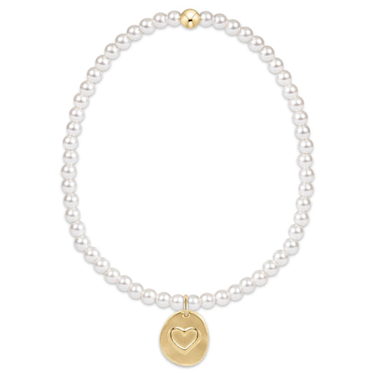Classic pearl 3mm bead bracelet - Inspire love small charm