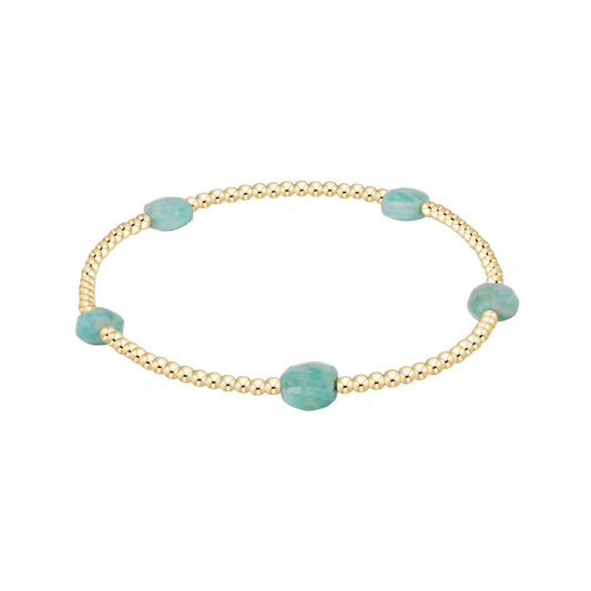 Admire Gem 3mm Gold Bracelet- Amazonite