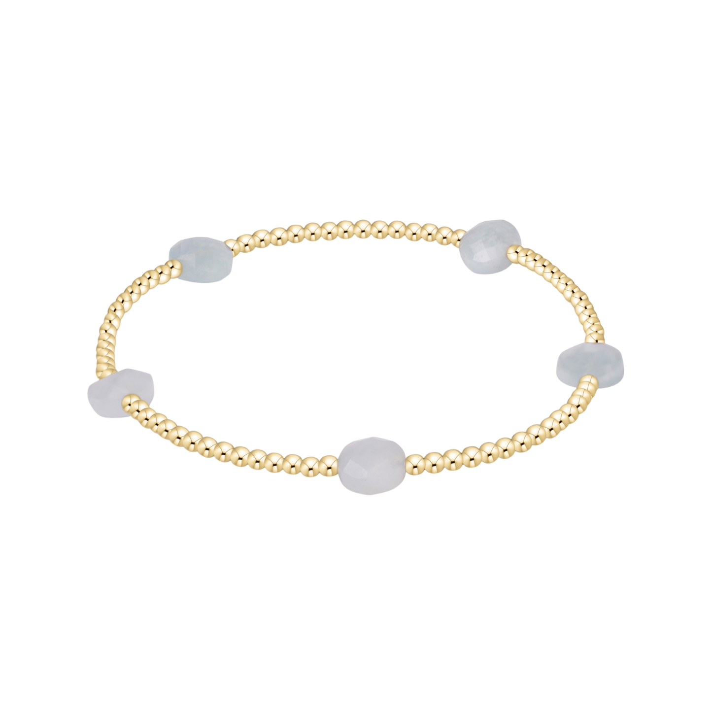 Admire Gem 3mm Gold Bracelet - Aquamarine