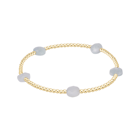 Admire Gem 3mm Gold Bracelet - Aquamarine