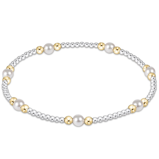 Purpose pearl 4mm bead bracelet - mixed metal