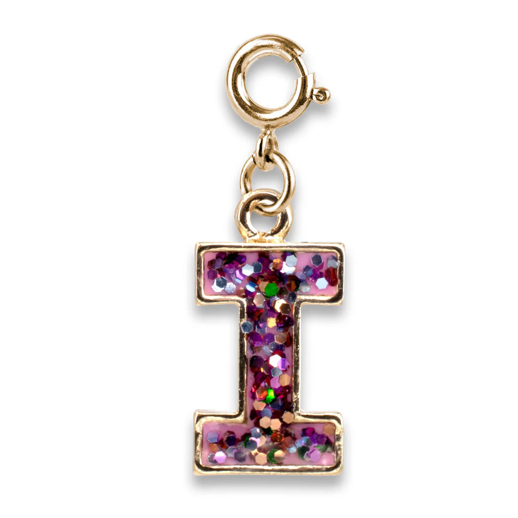 Gold Glitter Initials - I Charm