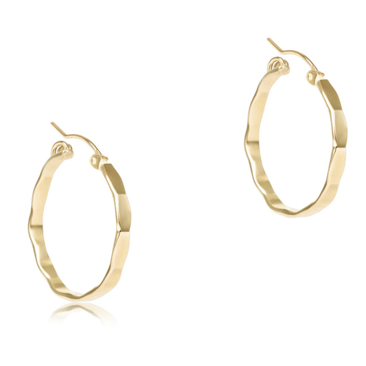 Scalloped round gold 1.25" Hoop - Smooth