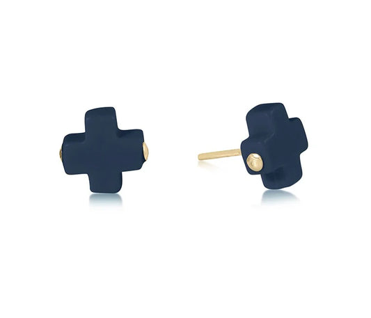 Signature cross stud - Navy