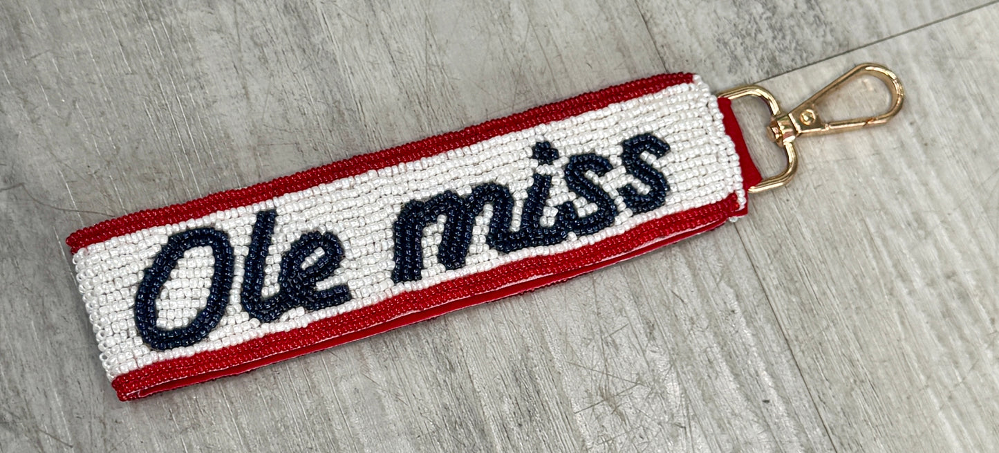 Beaded Wristlet - collegiate beaded