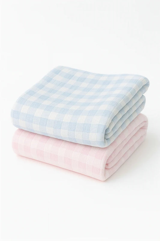 gingham check baby blanket w/ monogram