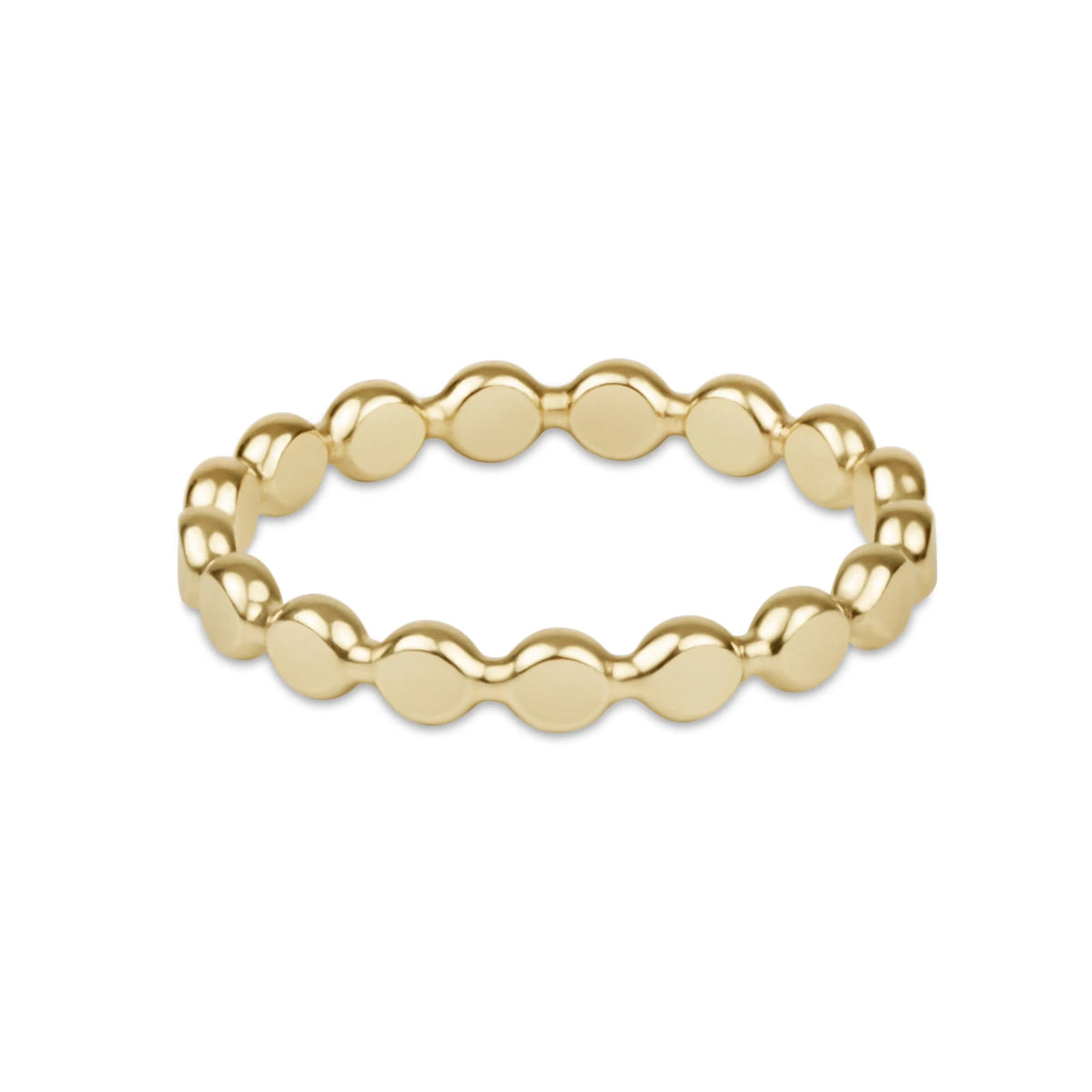 Classic Gold 2.5mm Beaded Disc Ring - Size 7