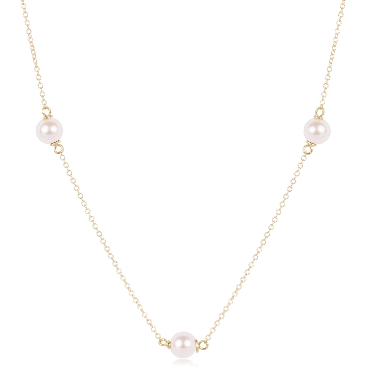 15" choker simplicity chain gold - pearl 6mm