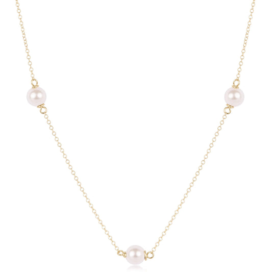 15" choker simplicity chain gold - pearl 6mm