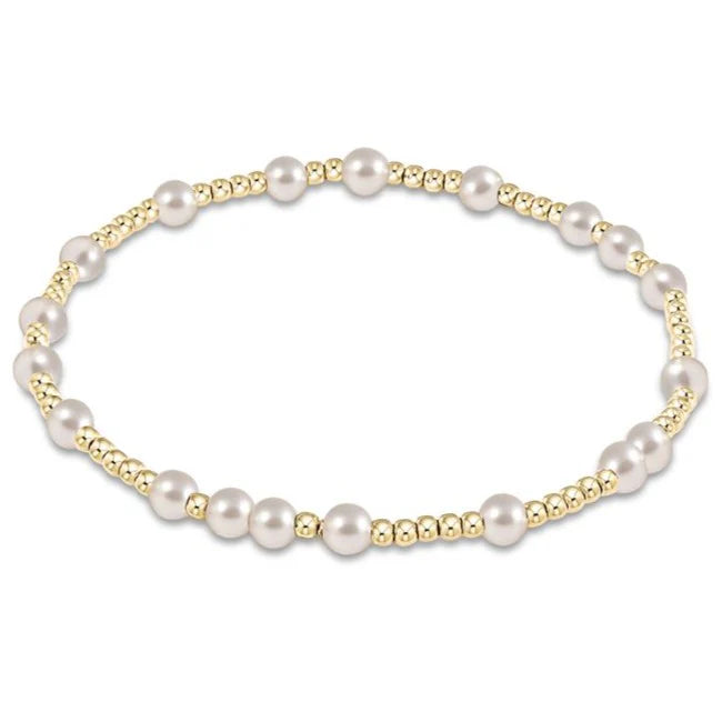 Hope Unwritten 4mm bead bracelet gold - Pearl